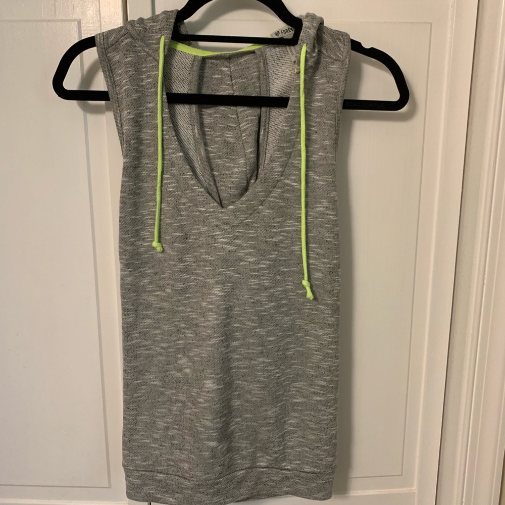 Gray athletic tank hoodie